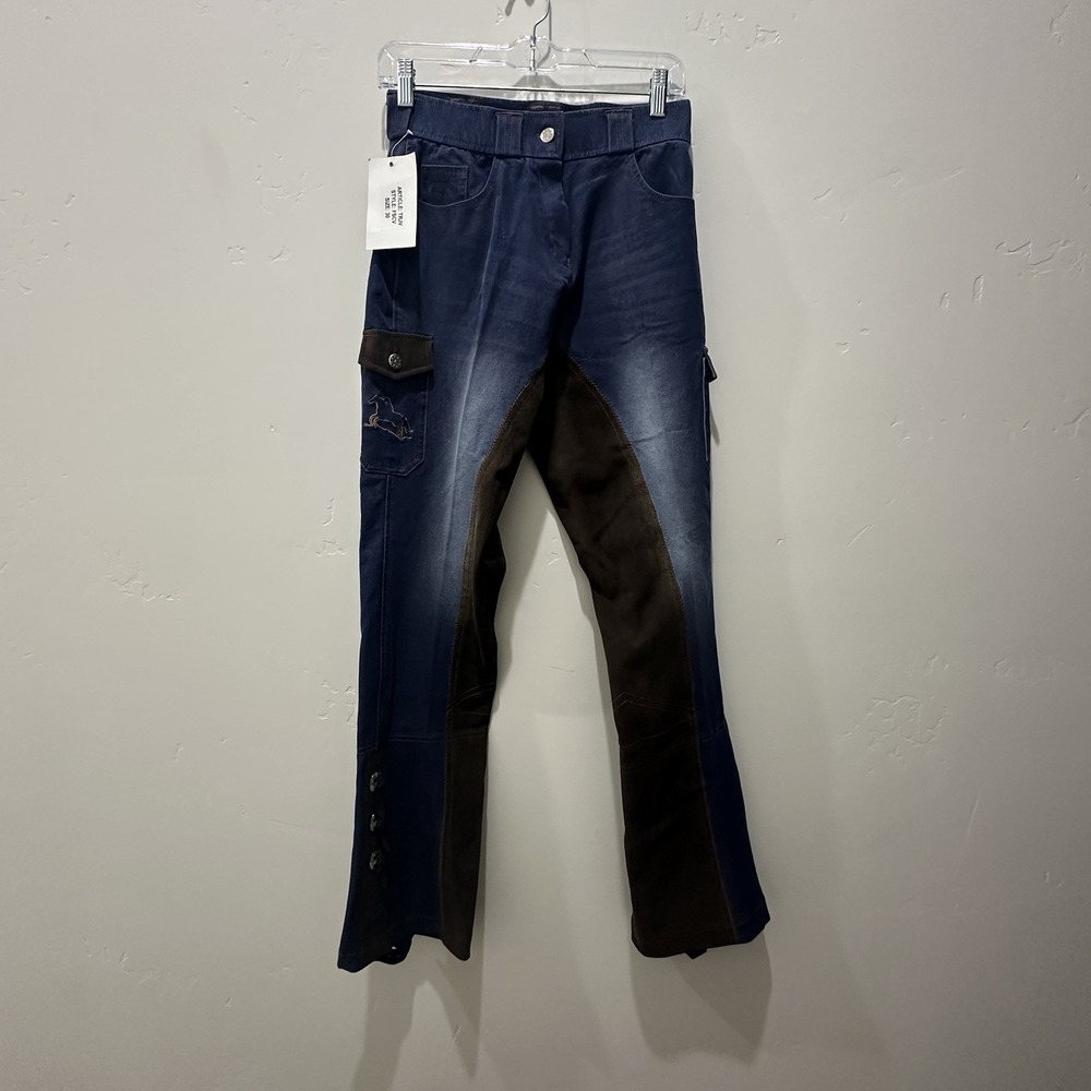 Native Equestrian Women's Riding Pants Size 30 Suede Detailing‎ Boot Straps NWT